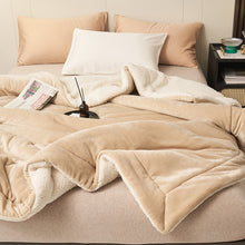 Load image into Gallery viewer, Double Layer Thick Lambskin Blanket Solid Color Composite Milk Flannel Blanket Coral Fleece Blanket