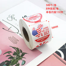 Load image into Gallery viewer, 2x500pcs Xmas Christmas Stickers Roll Label 4 Design Clothes Face 2021 Independence Day Independence Day