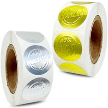 Load image into Gallery viewer, 2x500pcs Christmas Xmas Concave-Convex Three-Dimensional Steel Seal Embossed Thank You Sticker Gift Label tape