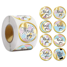 Load image into Gallery viewer, 2x500pcs Xmas Christmas Stickers Roll Label 8 Pattern Floral Ring Pink Thank You Arty Wedding Goods