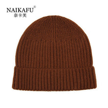 Lade das Bild in den Galerie-Viewer, Warm Winter Knit Beanie Hats Autumn and Winter European and American Men's Melon Skin Thermal Head Cover Women Unisex