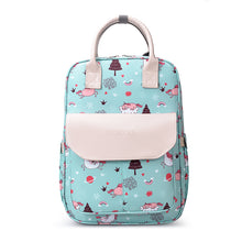 Lade das Bild in den Galerie-Viewer, Backpack Fashion Stitching Baby Diaper Bag Dry Wet Separation Baby out Convenient Large Capacity Printing Bottle Mummy Bag