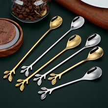 Lade das Bild in den Galerie-Viewer, 304 Stainless Steel Flatware Sets 3PCs Leaves Stirring Spoon Dessert Spoon