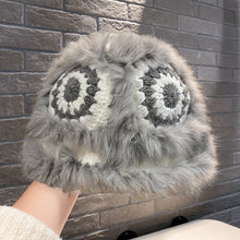 Lade das Bild in den Galerie-Viewer, Warm Winter Knit Beanie Hats Korean Style Ins Hollow Flower Fisherman Women Autumn and Winter Fur Tiger Head Unisex