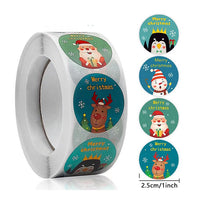 Load image into Gallery viewer, 2x500pcs Christmas Xmas Santa Claus Elk Merry Christmas Christmas Stickers tape