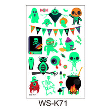 Lade das Bild in den Galerie-Viewer, 20PCs Eco-friendly Non-Toxic Children Cartoon Luminous Tattoo Stickers Halloween Carnival Party