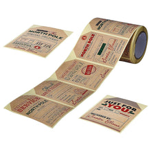 Lade das Bild in den Galerie-Viewer, 200pcs 6 Designs Square Kraft Paper Merry Christmas Christmas Stickers tape