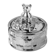 Load image into Gallery viewer, Ashtray Embossed Ceramic Household Living Room Lid Prevent Fly Ash Silver Ashtray