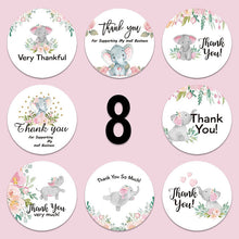Load image into Gallery viewer, 3x500pcs Xmas Christmas Stickers Roll Label 8 Kinds of Big and Small Elephant Thank You Self- Gift Sealing