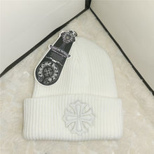 Lade das Bild in den Galerie-Viewer, Warm Winter Knit Beanie Hats Men's and Women's Autumn and Winter Warm Wool Cross European and American Thickened All-Matching Unisex
