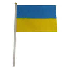 Lade das Bild in den Galerie-Viewer, 30pcs No.8 Flag of Ukraine 14 * 21cm Polyester Banner Ukraine Hand Signal Flag