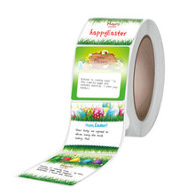 Load image into Gallery viewer, 2xXmas Christmas Stickers Roll Label 200pcs Square Green Grass Colorful Egg Happy Easter Day Gift Decoration
