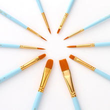 Load image into Gallery viewer, 10pcs  Gold Nylon Hair Brush  Watercolor Brush