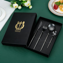 Lade das Bild in den Galerie-Viewer, 304 Stainless Steel Flatware Sets Matte Knife, Fork and Spoon Suit 4PCs Set