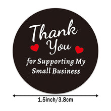 Load image into Gallery viewer, 3x500pcs Xmas Christmas Stickers Roll Label 8 Pattern Floral Ring Black Background White Word Thank You Gift