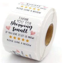 Load image into Gallery viewer, 2x500pcs Christmas Xmas Square Thank You for Shopping Small Sticker Label tape