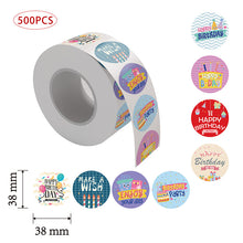 Load image into Gallery viewer, 2x500pcs Christmas Xmas Happy Birthday Gift Packaging Bag Envelope Label Sticker tape