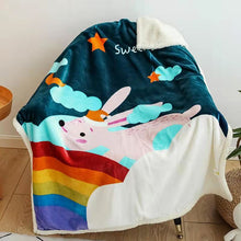 Lade das Bild in den Galerie-Viewer, Double Layer Thickened Cartoon Lambswool Flannel Children's Blanket Baby Blanket Gift Blanket
