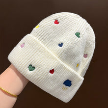 Load image into Gallery viewer, Warm Winter Knit Beanie Hats Rainbow Color Love Embroidered Wool Women Cycling Unisex