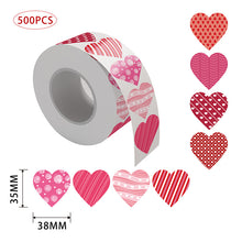 Load image into Gallery viewer, 2x500pcs Christmas Xmas Love Cartoon Valentine's Day Valentine's Day Sticker Gift Label tape