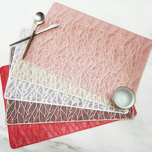 Load image into Gallery viewer, 2pcs Christmas Tablecloths Gilding Square Hollow Leaf Pattern Solid Color Dining Table Cushion