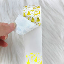 Lade das Bild in den Galerie-Viewer, 120PCs Rectangle Hot Rose Gold Christmas Tree Merry Chrsitmas Sticker Christmas Label tape