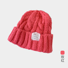 Lade das Bild in den Galerie-Viewer, Warm Winter Knit Beanie Hats Pure Color Japanese Wool Women Korean Style Ear Protection Unisex