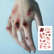 Lade das Bild in den Galerie-Viewer, 2x Halloween Xmas Christmas Gifts Decoration Tattoo Sticker Simulation Horror Bleeding Fake Wound