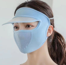Load image into Gallery viewer, 2PCs Summer Face Cover Mask Sun Protection Full Face Ice Silk Dustproof and Breathable