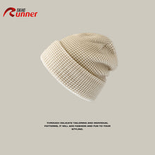 Load image into Gallery viewer, Warm Winter Knit Beanie Hats Japanese Style Simple Plaid Men's and Women's Cold Pullover Unisex
