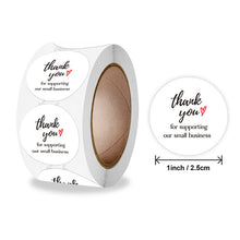 Load image into Gallery viewer, 2x500pcs Xmas Christmas Stickers Roll Label Simple Love Heart Thank You Business Gift