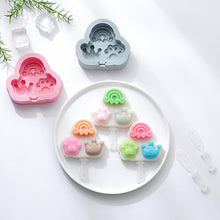 Load image into Gallery viewer, 2PC Silicone Mold Cat's Paw Rainbow Crown Silicone Ice Cream Mold Popsicle