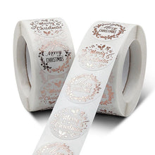Load image into Gallery viewer, 2x500pcs Christmas Xmas White Hot Rose Gold Merry Chrsitmas Christmas Sticker Label tape