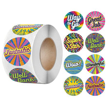 Load image into Gallery viewer, 2x500pcs Xmas Christmas Stickers Roll Label Student Reward Praise Great Job Self-Adhesive during School Season