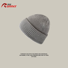 Load image into Gallery viewer, Warm Winter Knit Beanie Hats Japanese Style Simple Plaid Men's and Women's Cold Pullover Unisex