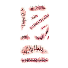 Lade das Bild in den Galerie-Viewer, 2x Halloween Xmas Christmas Gifts Decoration Tattoo Sticker Simulation Horror Bleeding Fake Wound
