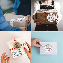 Load image into Gallery viewer, 2x500pcs Christmas Xmas Colorful Feather Thank You Sticker Envelope Packing Bag Sticker Gift Label tape