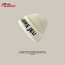 Lade das Bild in den Galerie-Viewer, Warm Winter Knit Beanie Hats Autumn and Winter Loose Wool Letter Personality All-Matching Pullover Unisex