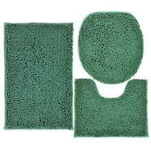 Load image into Gallery viewer, 3pcs Toilet Seat Cover Pads Thicker Chenille Three-Piece Floor Bathroom Absorbent Carpet