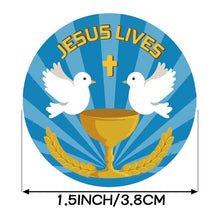 Load image into Gallery viewer, 3x500pcs Xmas Christmas Stickers Roll Label 8 Patterns He Lives Is Risen Easter Day Toy Gift Self-