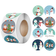Load image into Gallery viewer, 2x500pcs Christmas Xmas Package 8 Design Snowman Christmas Sticker Gift Label tape