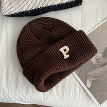 Lade das Bild in den Galerie-Viewer, Warm Winter Knit Beanie Hats Letter Wool Women Autumn And Winter Korean Style Ins Tide Warm All-Matching Unisex