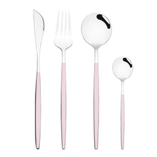 Lade das Bild in den Galerie-Viewer, 304 Stainless Steel Flatware Sets 4 Pcs/set Bright Gold-Plated Tableware Steak Knife and Fork Spoon