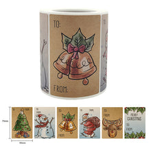 Lade das Bild in den Galerie-Viewer, 250PCs 6 Designs Rectangular Christmas Stickers Holiday Decoration Self-Adhesive Gift Labels tape