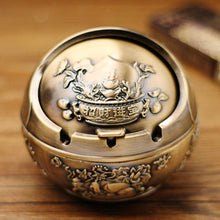 Lade das Bild in den Galerie-Viewer, Ashtray Personalized Trendy Home Living Room Prevent Fly Ash Style Sealed Imitation Pure Copper Ashtray