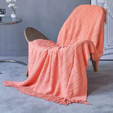 Lade das Bild in den Galerie-Viewer, Diamond Sofa Cover Cover Blanket Bed Blanket Knitted Blanket Air Conditioning Blanket Tassel Nap Blanket Blanket