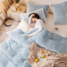 Load image into Gallery viewer, Winter Thickened Double-Layer Shell Velvet Blanket Quilt Cover Flannel Milk Fiber Fleece Cover Blanket