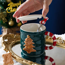 Load image into Gallery viewer, Xmax Christmas Cup Gift Creative Cartoon Tree Ceramic Mark Girl's Office Embossed Coffee
