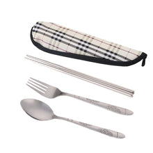 Lade das Bild in den Galerie-Viewer, 304 Stainless Steel Flatware Sets 2/3pcs Student Household Portable Chopsticks Spoon Kit