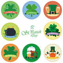 Lade das Bild in den Galerie-Viewer, 2x500pcs Christmas Xmas 8 Kinds of Green Hat Four-Leaf Clover Irish St. Patrick's Day Stickers tape